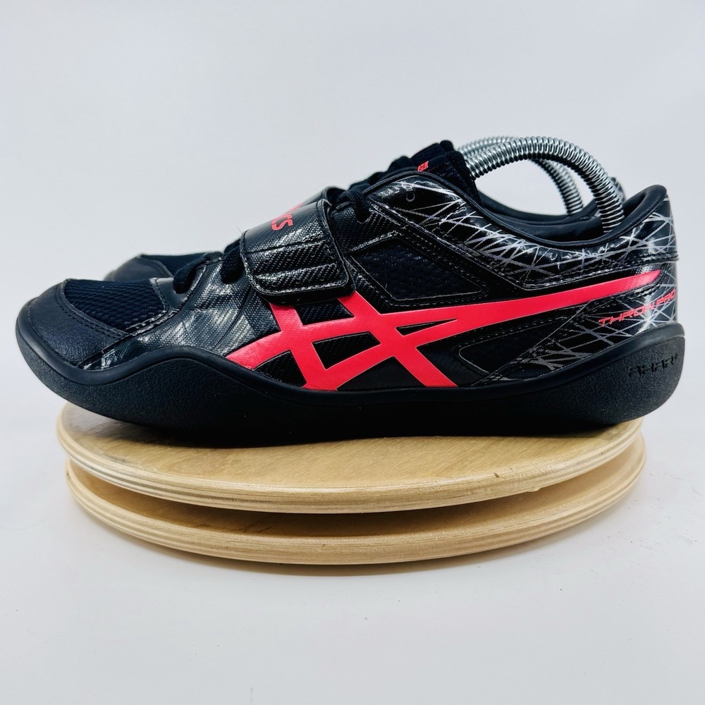 ASICS Throw Pro 3 G605Y Throw Shoes Mens 9 Black Flash Coral Shot Put Discus